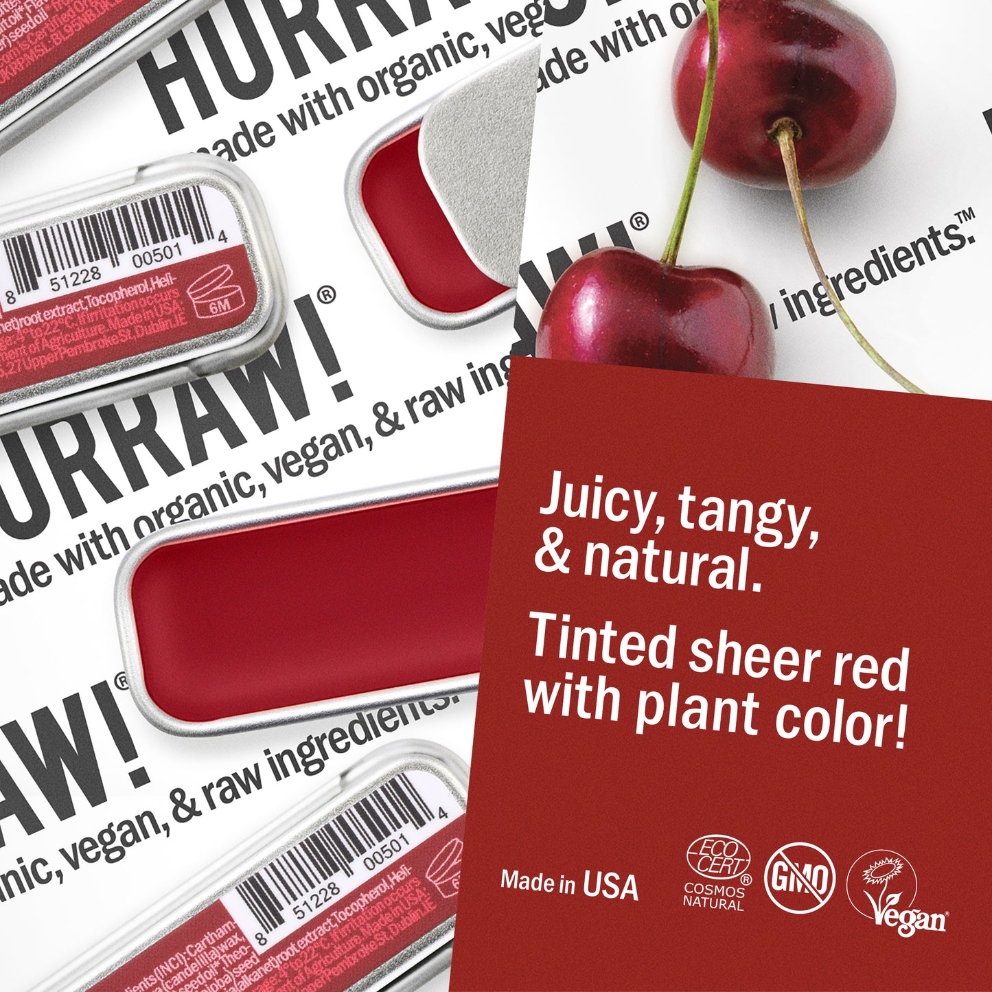 Black Cherry Tinted Lip Balm - Slim Slider Tin