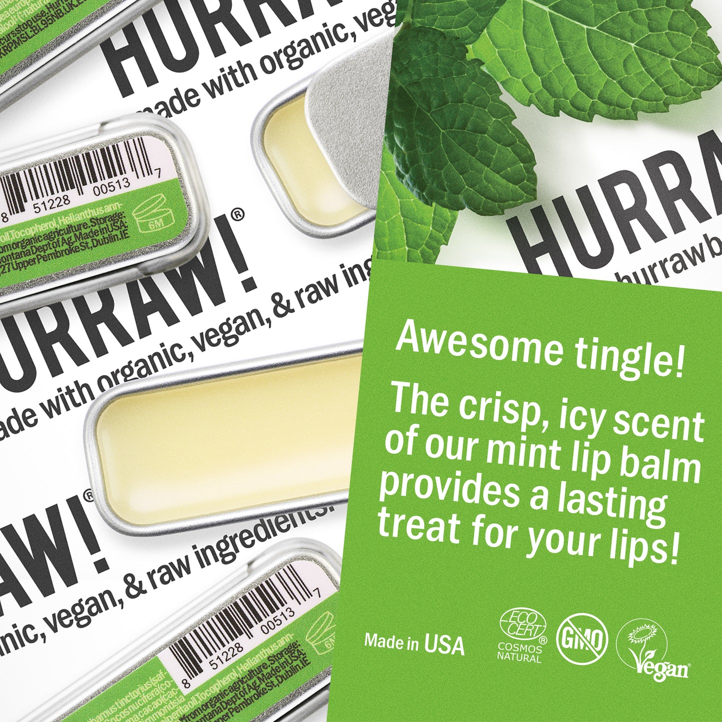 Mint Lip Balm - Slim Slider Tin
