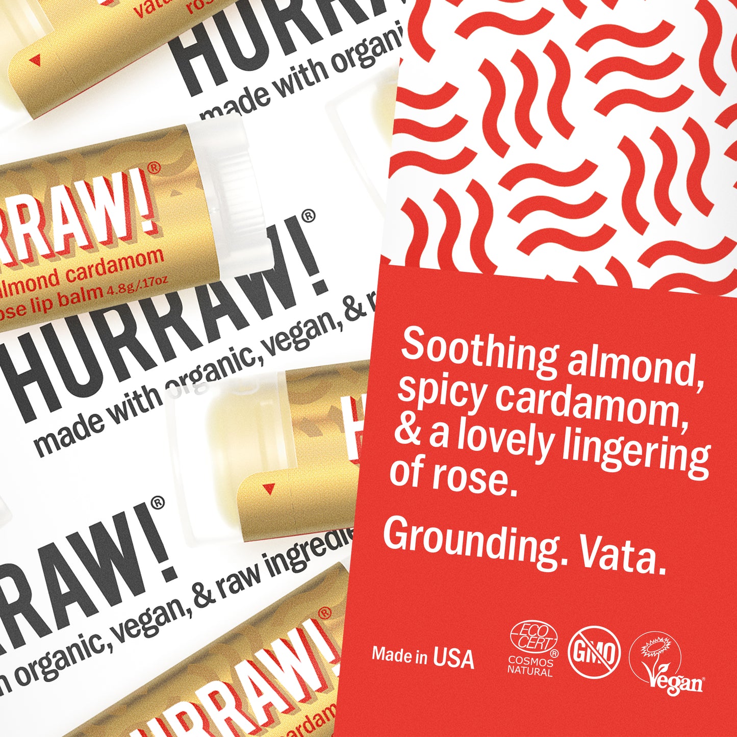 Vata Lip Balm : almond cardamom rose